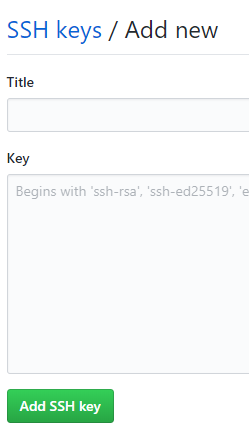 SSH keys / Add new